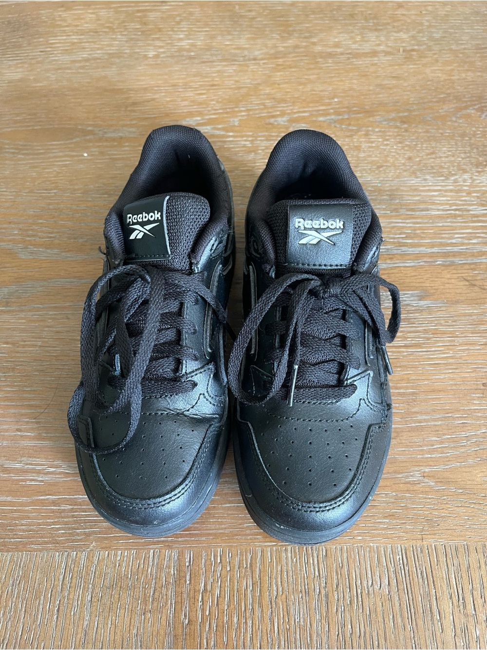 Reebok Black Leather Low-Top Sneakers
